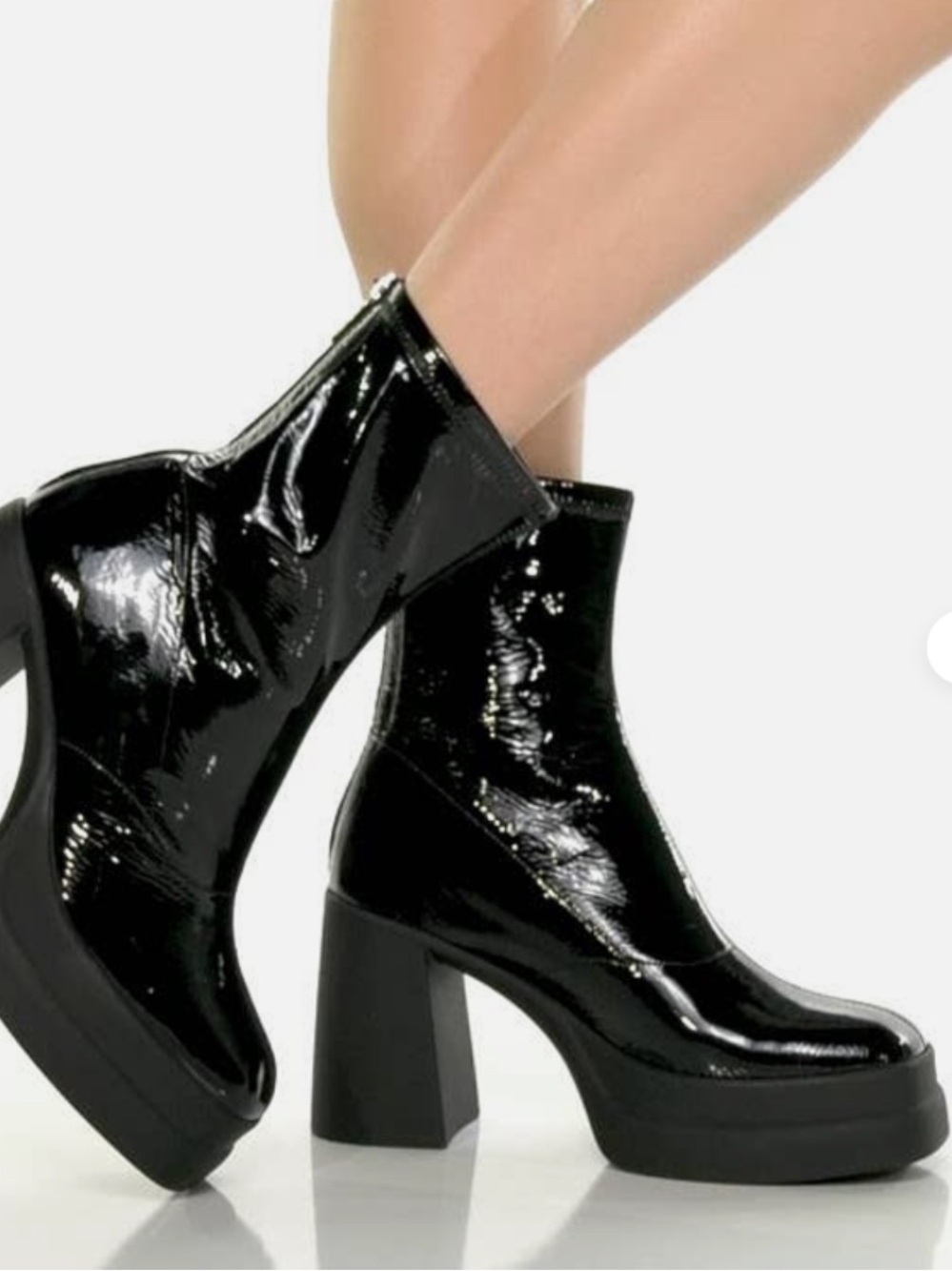 Free People Black Double Stack Platform Boot NEW Size 39.5